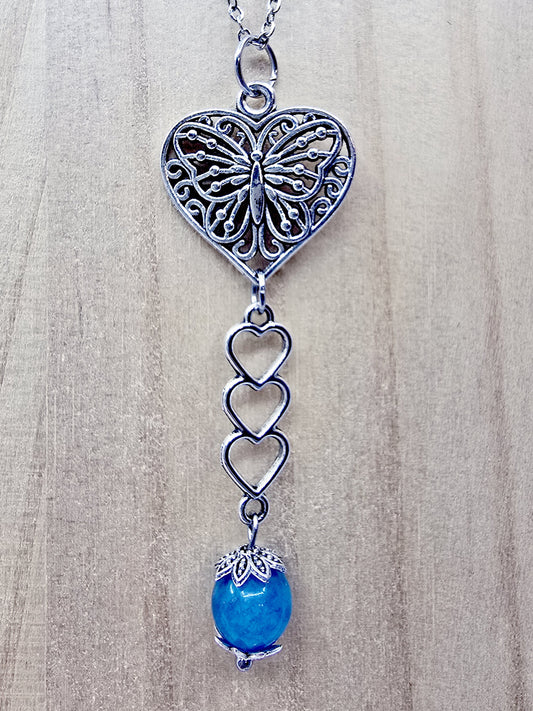 Collier butterfly - Calcédoine