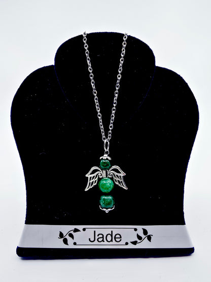 Collier ange porte-bonheur - Jade