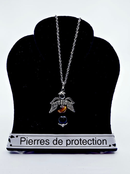 Collier ange porte-bonheur - Pierres de protection
