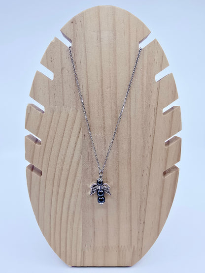 Collier ange porte-bonheur - Hématite