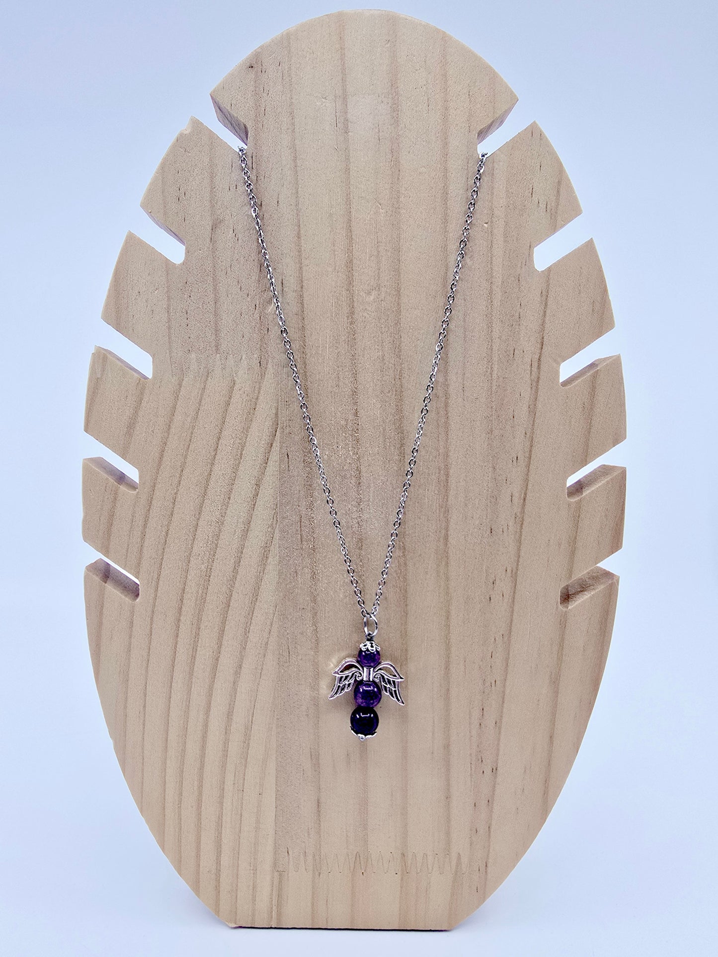 Collier ange porte-bonheur - Grenat