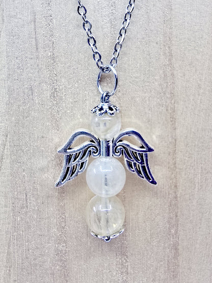 Collier ange porte-bonheur - Citrine