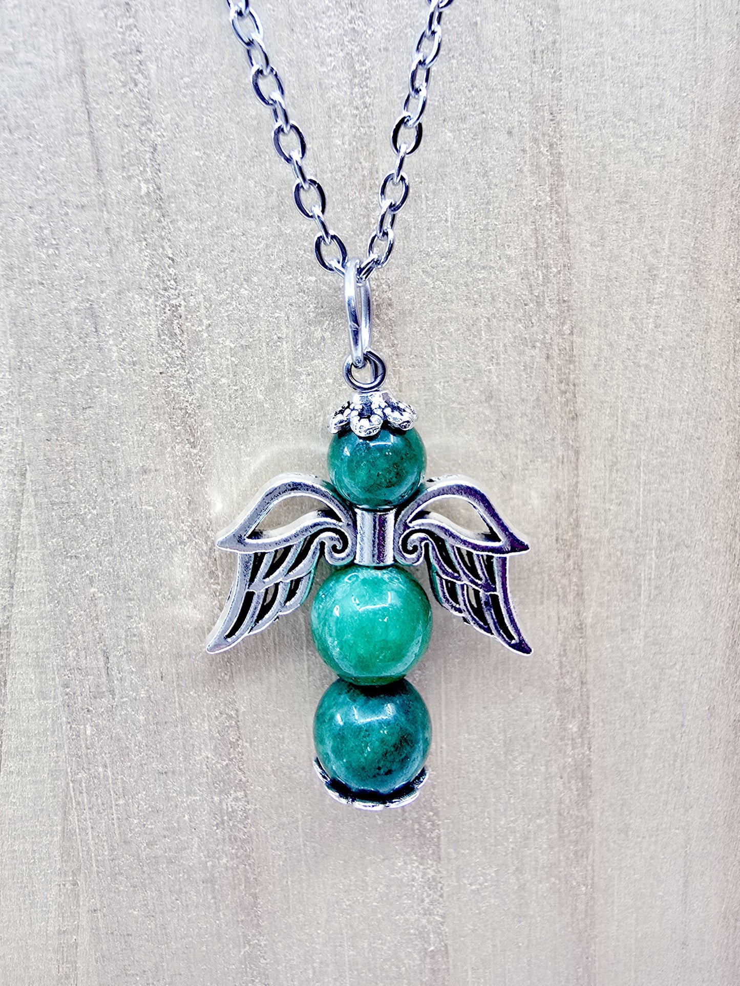 Collier ange porte-bonheur - Jade