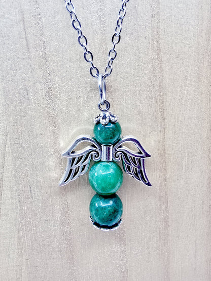 Collier ange porte-bonheur - Jade