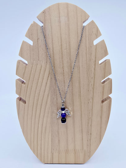 Collier ange porte-bonheur - Améthyste