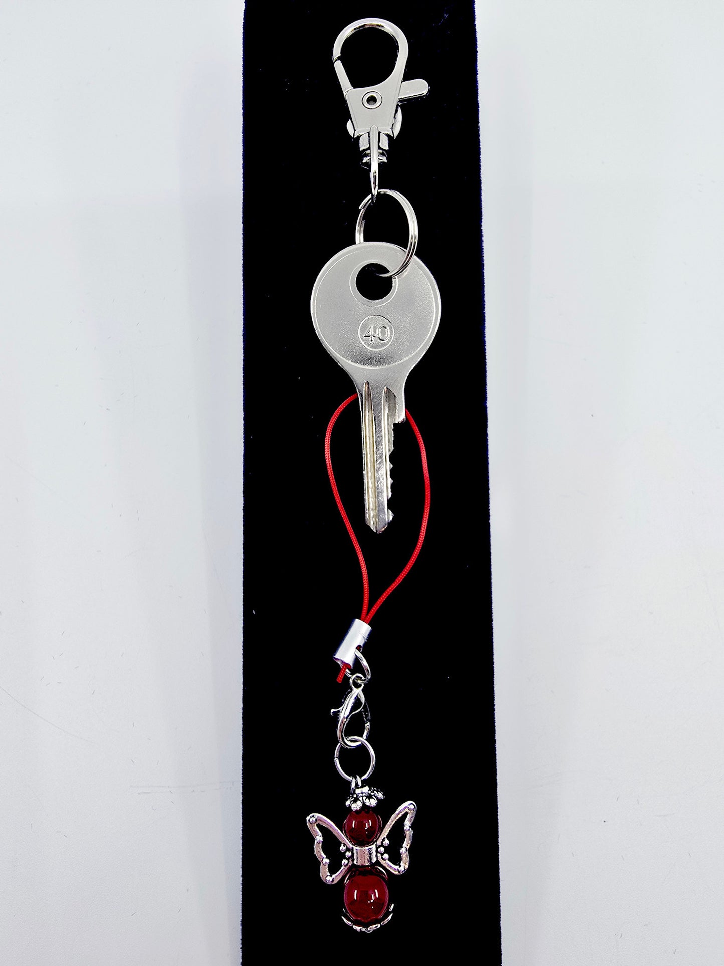 Ange porte-bonheur papillon - Agate rouge