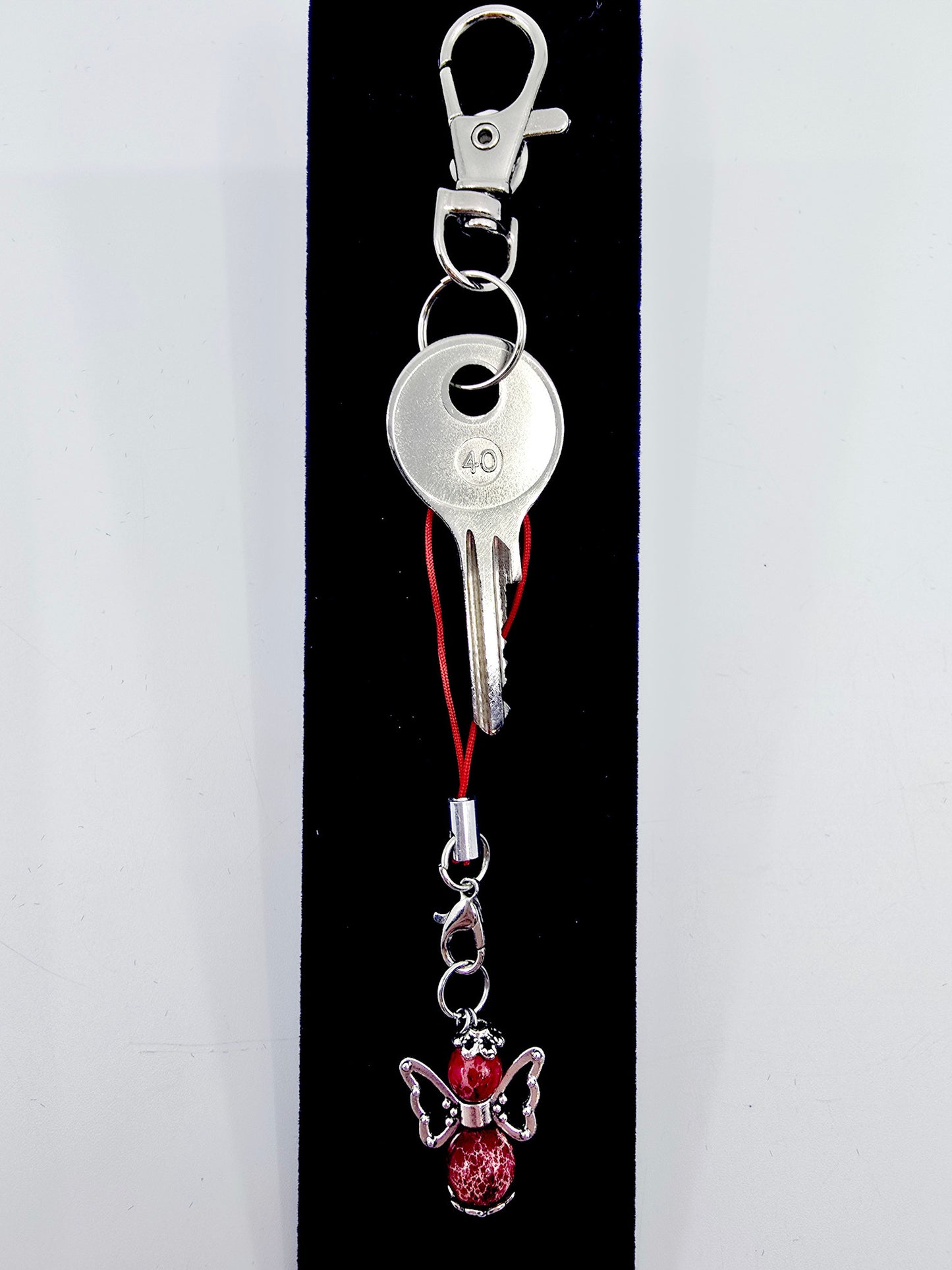 Ange porte-bonheur - Jaspe rouge