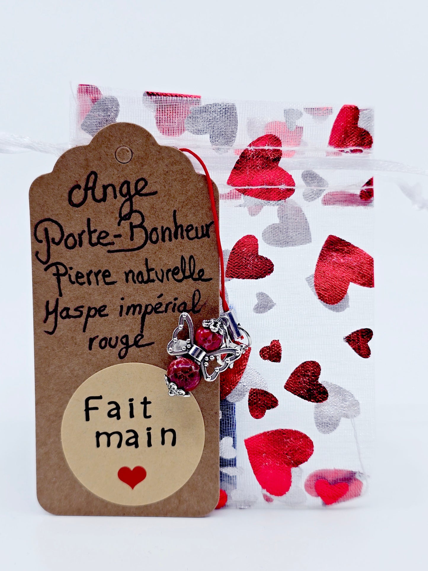 Ange porte-bonheur - Jaspe rouge