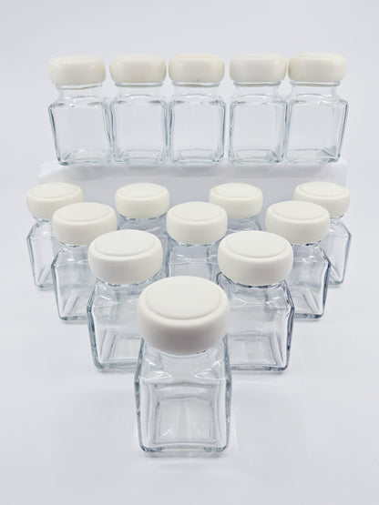 Pot à épices ancien en verre – Ensemble de 15 pièces