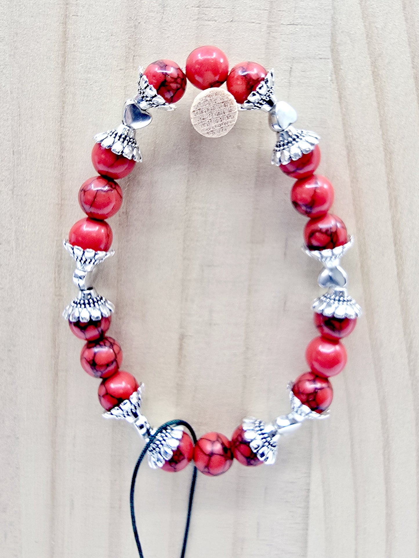 Bracelet Valentina - Howlite rouge