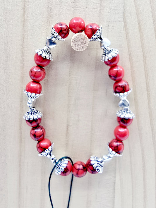 Bracelet Valentina - Howlite rouge