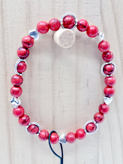 Bracelet Aria - Howlite rouge