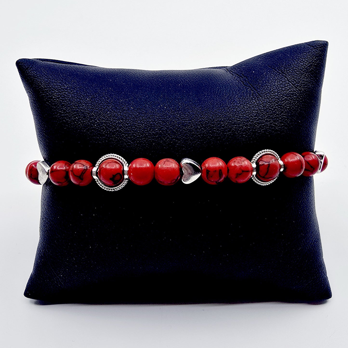 Bracelet Aria - Howlite rouge