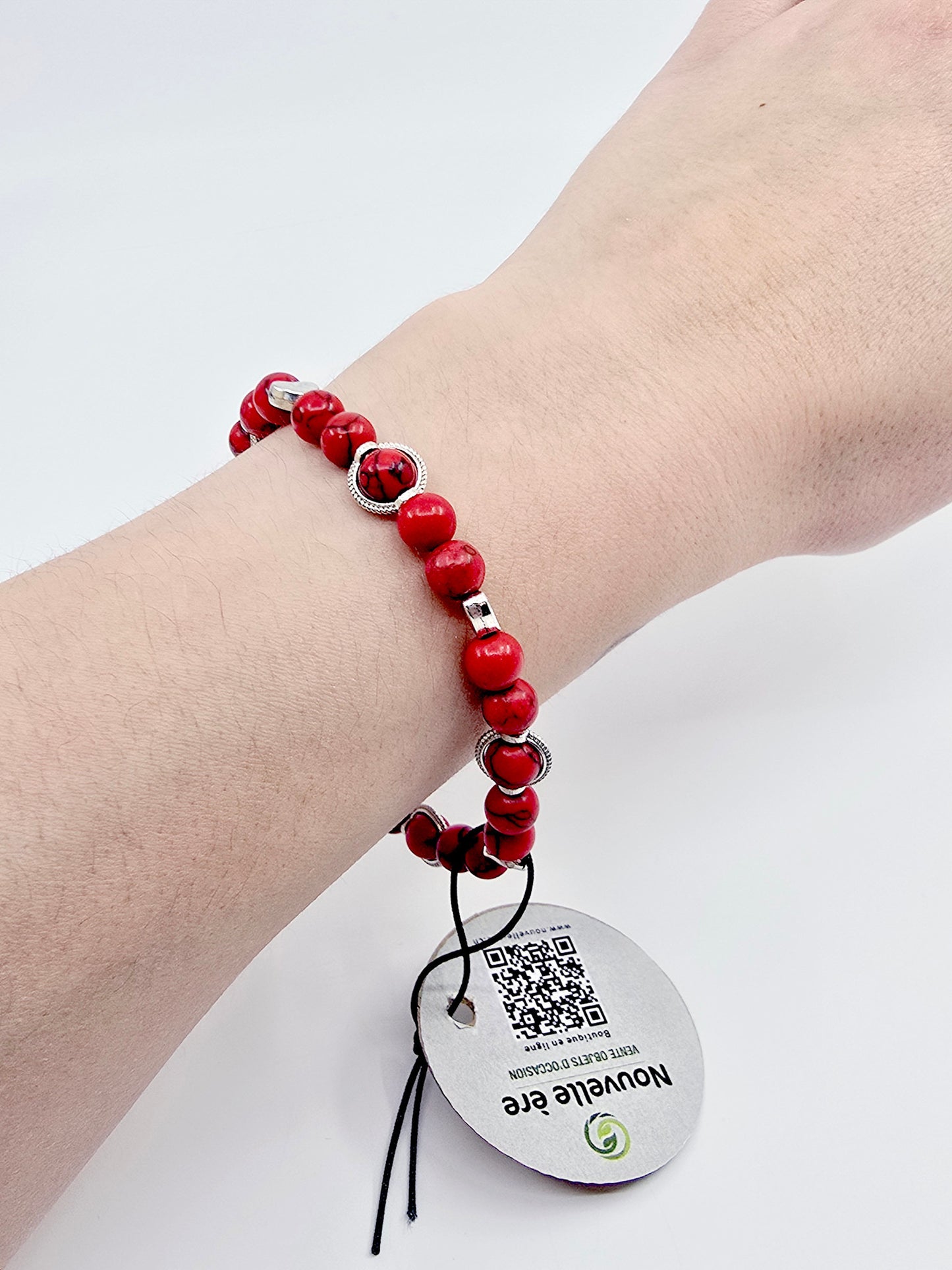 Bracelet Aria - Howlite rouge