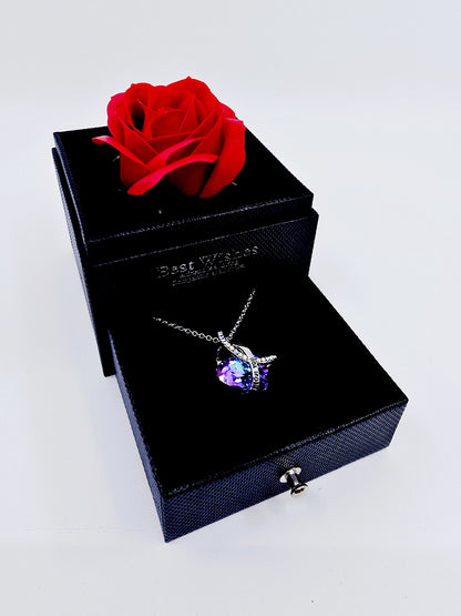 Coffret rose et collier - I Love You