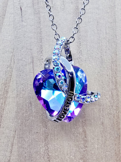 Coffret rose et collier - I Love You