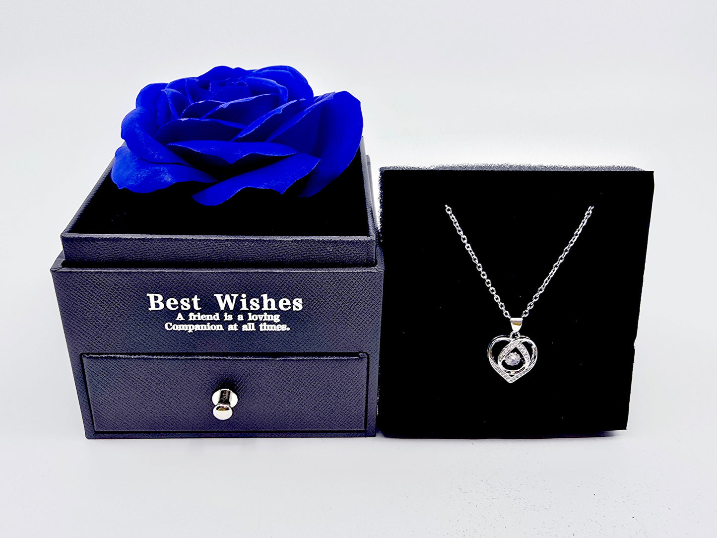 Coffret rose et collier - Saphir