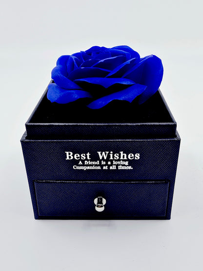 Coffret rose et collier - Saphir