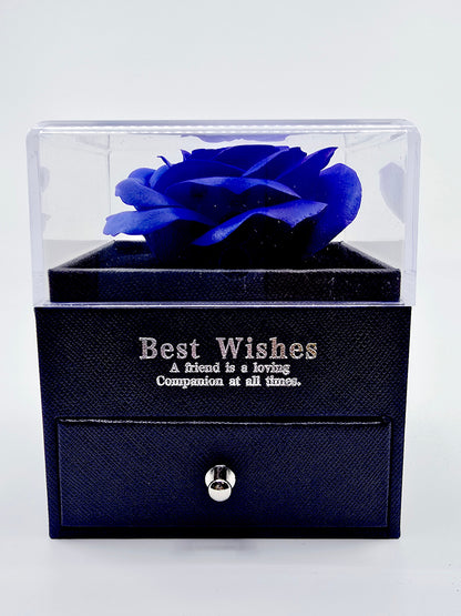 Coffret rose et collier - Saphir