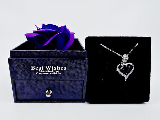 Coffret rose et collier - Délicatesse