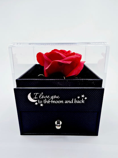 Coffret rose et collier - I Love You to the moon and back