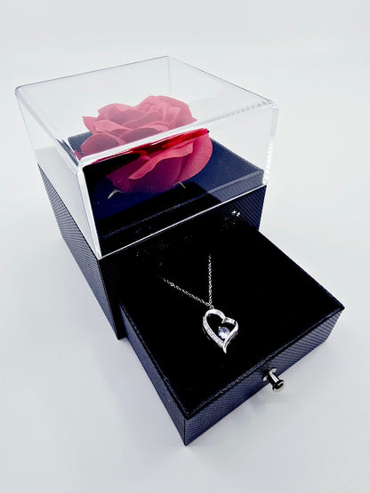 Coffret rose et collier - I Love You to the moon and back