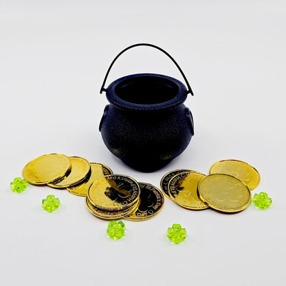 Leprechaun et son chaudron rempli de trésors