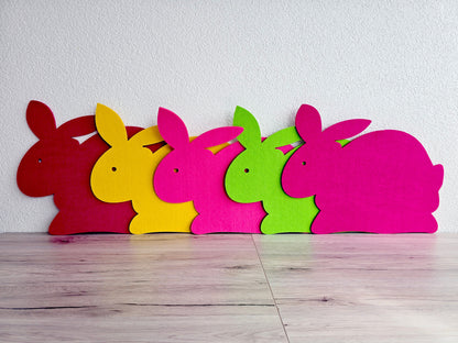 Lapin décoratif de Pâques en feutrine (5 pièces)