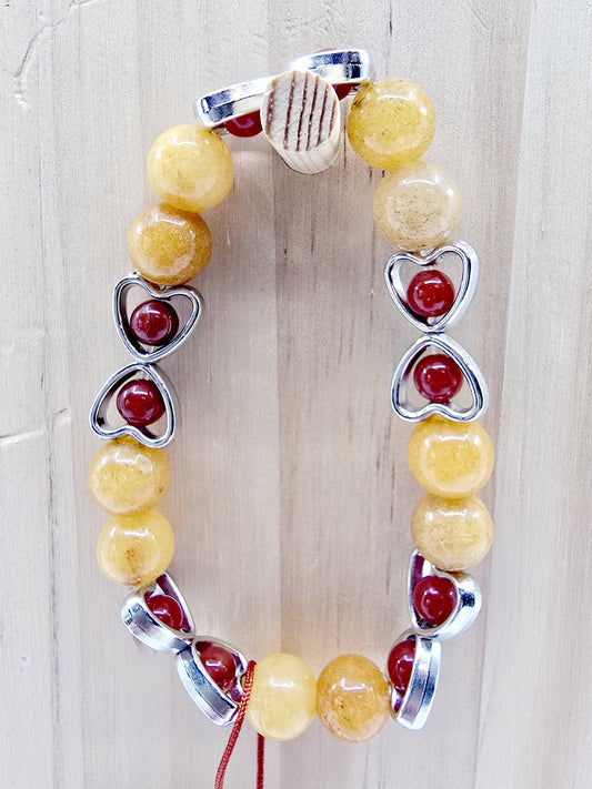 Bracelet Avana - Aventurine orange et Agate rouge