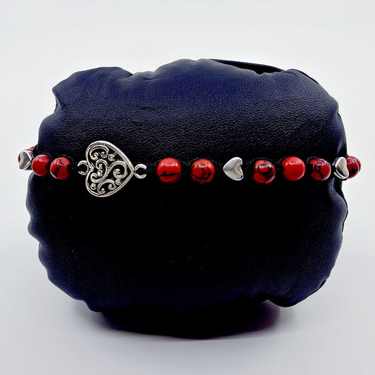 Bracelet Howeline - Howlite rouge