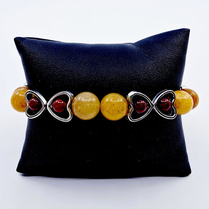 Bracelet Avana - Aventurine orange et Agate rouge