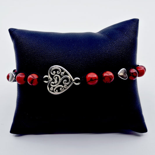 Bracelet Howeïna - Howlite rouge