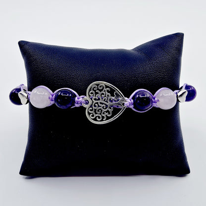 Bracelet Amélya - Améthyste et Quartz rose