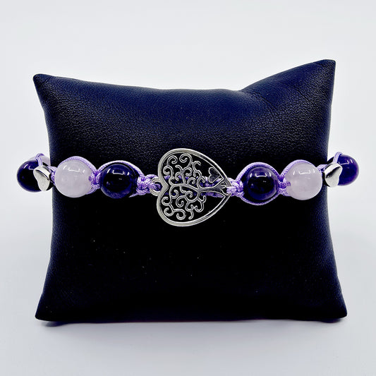 Bracelet Amélya - Améthyste et Quartz rose