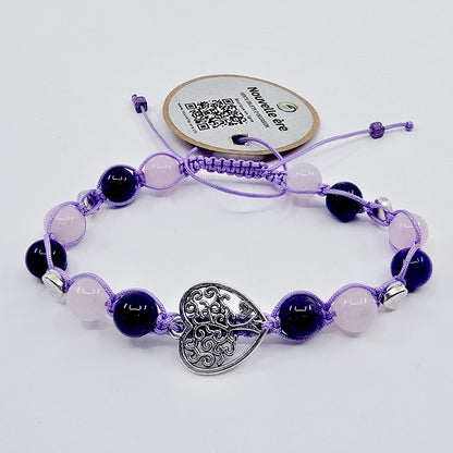 Bracelet Amélya - Améthyste et Quartz rose