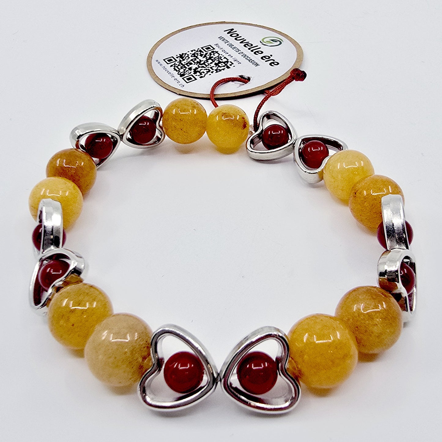 Bracelet Avana - Aventurine orange et Agate rouge