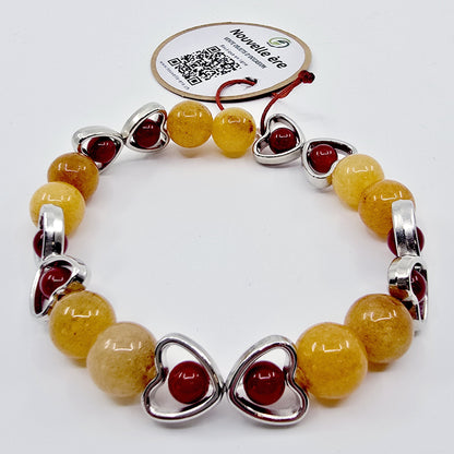Bracelet Avana - Aventurine orange et Agate rouge