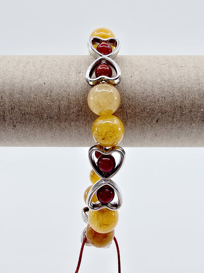 Bracelet Avana - Aventurine orange et Agate rouge