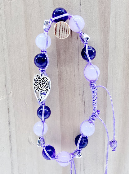 Bracelet Amélya - Améthyste et Quartz rose