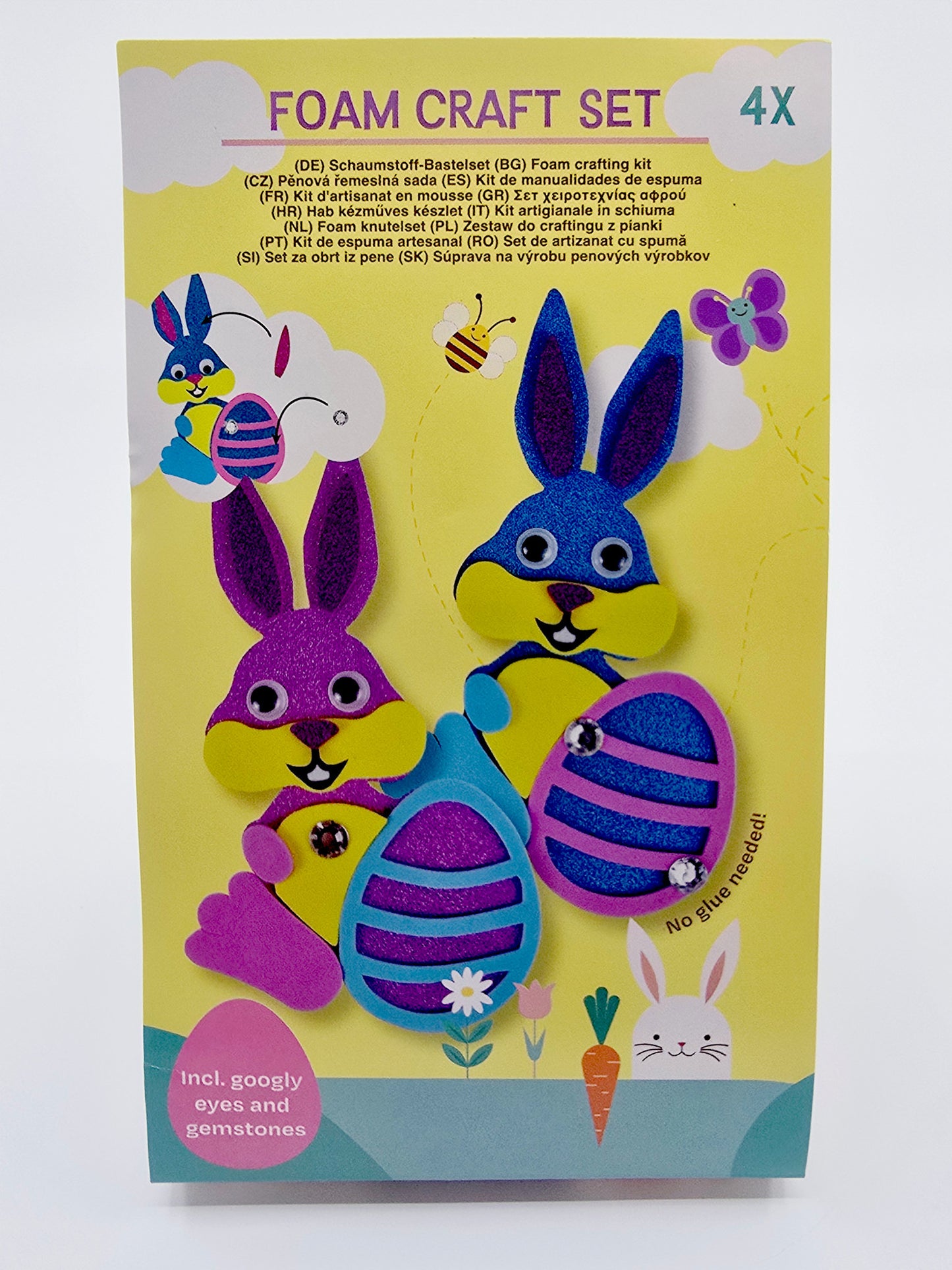 Kit de création de figurines en mousse – lapins pailletés