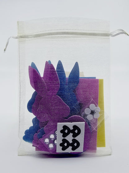 Kit de création de figurines en mousse – lapins pailletés