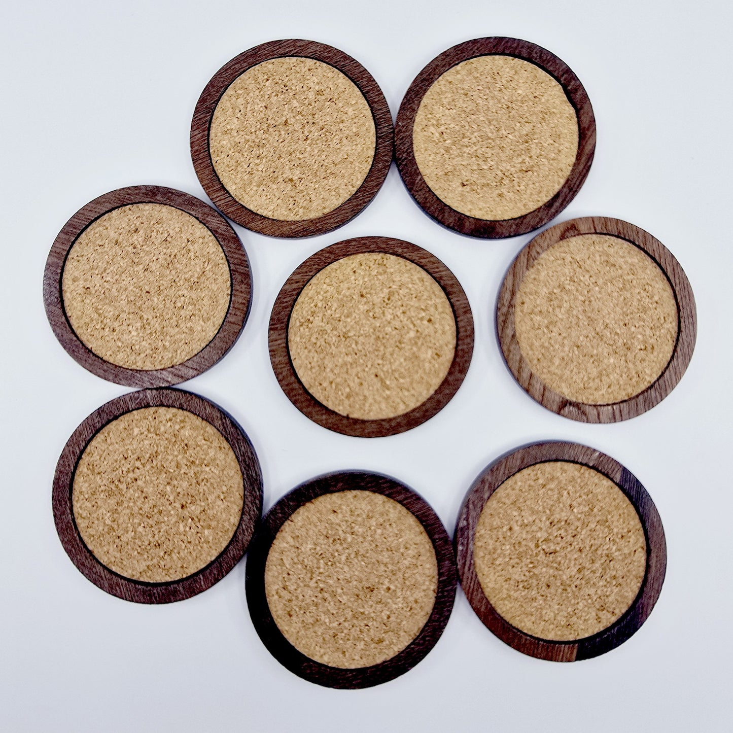 Présentoir avec 8 sous-verres en bois