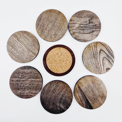 Présentoir avec 8 sous-verres en bois
