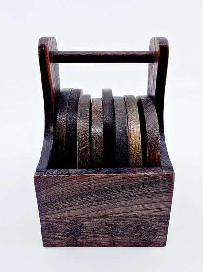 Présentoir avec 8 sous-verres en bois