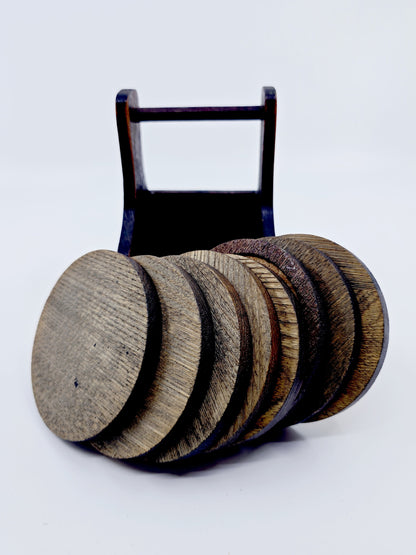 Présentoir avec 8 sous-verres en bois