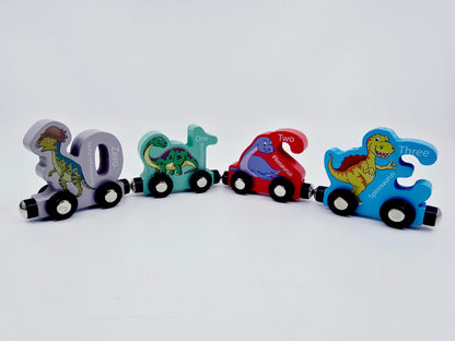 Train en bois éducatif, chiffres de 0 à 9