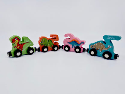 Train en bois éducatif, chiffres de 0 à 9