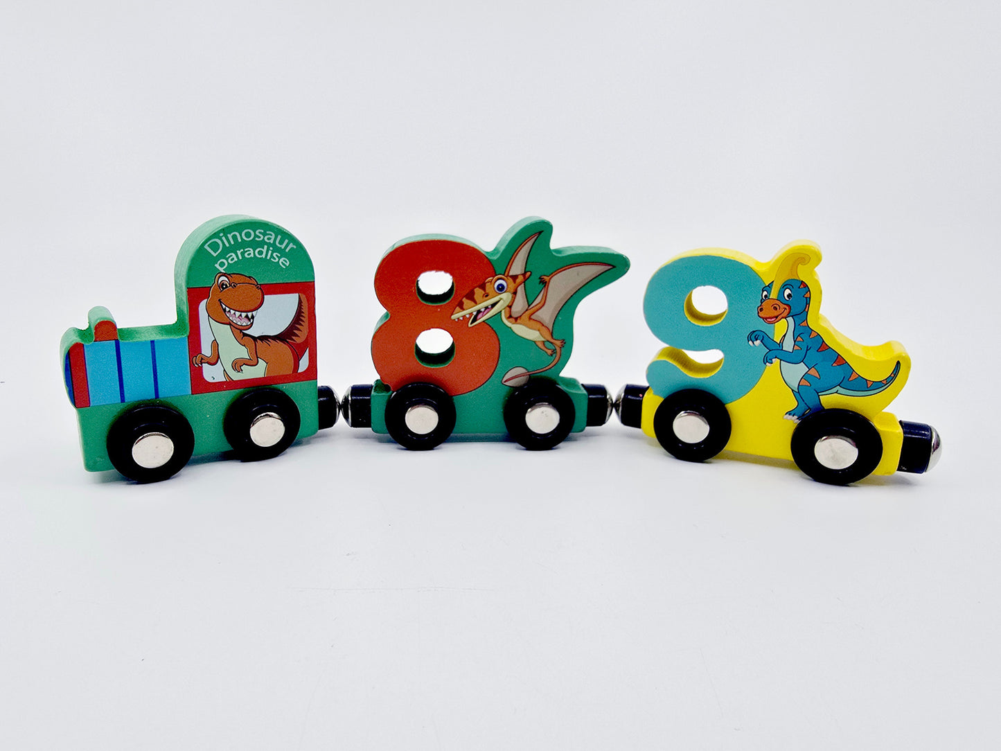 Train en bois éducatif, chiffres de 0 à 9