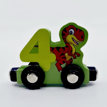 Train en bois éducatif, chiffres de 0 à 9