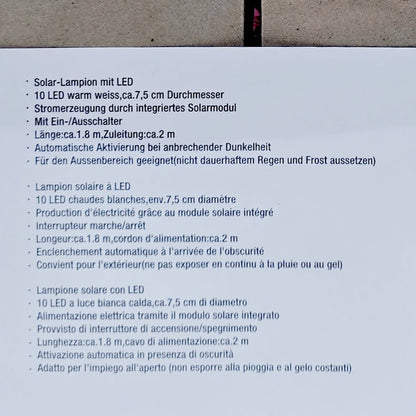 Guirlande solaire à LED du 1er août (1.8m)